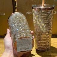 Starbucks Diamond-Studded LISA Cup Christmas New Style Limited Diamond Cup Coffee Cup Tumbler Stainless Steel Insulated Straw Cup