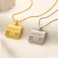 Chanel Fashion Square Pendant Necklace Real Gold Plating