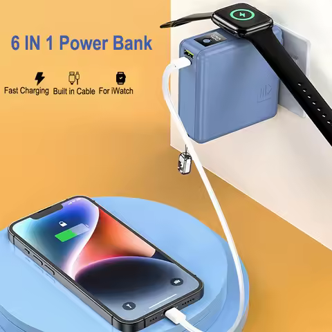 15000mAh Magsafe Power Bank 22.5W Fast Charging Powerbank with Cable AC Plug Wall Charger For iPhone