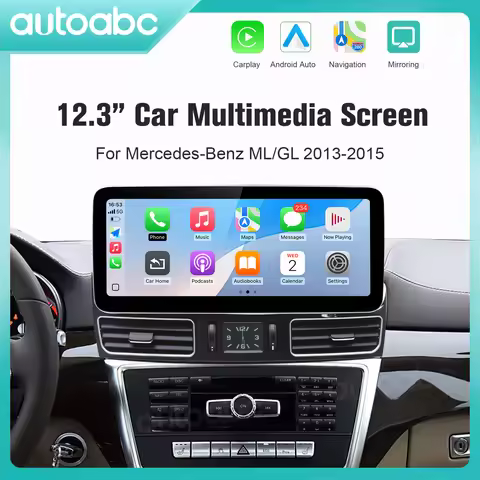 AUTOABC Wireless Carplay/Linux 12.3'' Touch Screen Multimedia Radio Receiver for Mercedes Benz ML W1