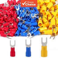 New【HOT2】500/1000pcs Fork Spade Connectors Kit Fork Terminal Connector 22-16AWG/16-14 AWG/12-10 AWG 