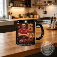 Portugal Journey Mug Red Jersey Player with "SIXTH WORLD CUP" Text & Timeline of Appearances - Caree