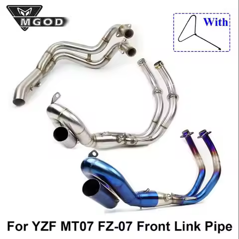 For Yamaha MT07 FZ07 FZ-07 MT-07 FZ MT 07 Motorcycle Exhaust 51mm Slip-On System Front Pipe Muffler 