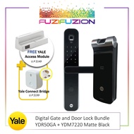 Yale YDR50GA Gate + YDM7220 Digital Door Lock Bundle (FREE Yale Access Module + Connect Bridge/DDV1/TOP UP FOR DDV3)