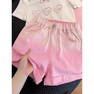 Quần Short Denim Lụa Mỏng Mùa Hè Cho Bé Gái Quần Áo Trẻ Em Quần Short Vải Lụa Mỏng Màu Hồng Quần Áo