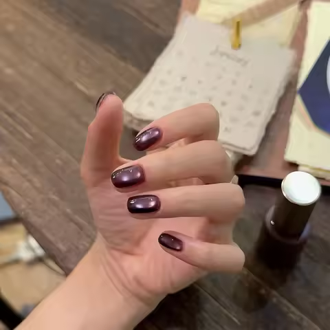 MIANEL 10ML New Sauce Purple Black Currant Grape Cat Eye Gel Polish Water Light Glass Beads Satin Pu