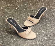 Guốc cao gót nữ 5&7 phân mũi tròn gắn nơ_G13XMN