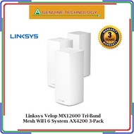 Linksys Velop MX12600 Tri-Band Mesh WiFi 6 System AX4200 3-Pack