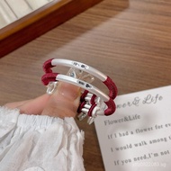 Wanzu Silver Joy and Peace Bracelet with Bell for the Year of the Snake999.9Baby Full Moon Bracelet 