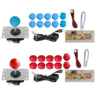 (QUBI) 2 Player Zero Delay Arcade Joystick DIY Kits USB Encoder to PC Game for Arcade Games DIY Kits Parts