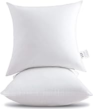 HITO 22x22 Pillow Inserts (Set of 2, White)- 100% Cotton Covering Soft Filling Polyester Throw Pillows for Couch Bed Sofa