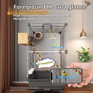 360° Panoramic Transparent Luxury Bird Cage Free to Move budgie cage bird cage arcylic cage large鸟笼