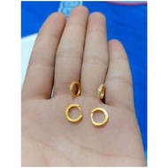 Anting Klip Anak Titanium Gold Motif Permata Baris Satu Gold Anti Karat Anti Luntur
