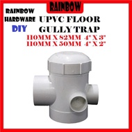 UPVC FLOOR GULLY TRAP & GULLY TRAP END CAP 110MM X 82MM / 110MM X 50MM ( TOILET GULLY TRAP )(BILIK A