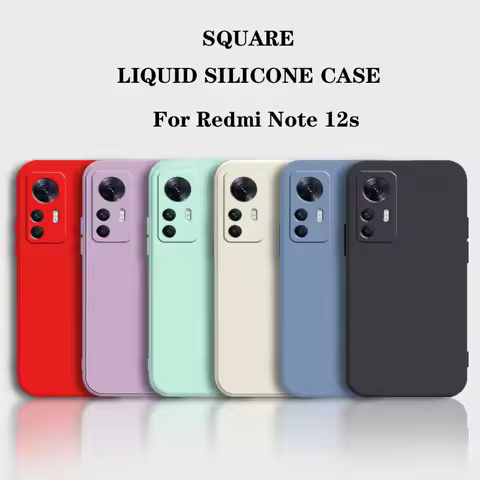 Luxury Cover for Xiaomi Redmi Note 12s 4G Ultra Soft Square Liquid Silicone Fundas Redmi Note12s Not
