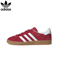 Adidas Originals Gazelle lndoor รองเท้าผ้าใบหุ้มส้นน้ำหนักเบาทนต่อการสึกหรอแบบลำลองสำหรับผู้ชายและผู้หญิงสีแดง