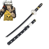 104cm Cosplay Sword 1:1 Anime One Piece Sword Zoro Trafalgar Law Black Sword Weapon Katana Sword Toy