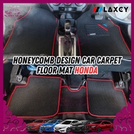 LAXCY Honeycomb Carpet Floor Mat for Honda City 2002-2025 Civic 2000-2025 CRV 1996-2025