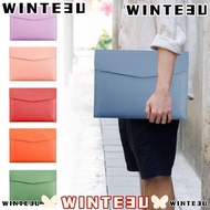 WINTE3U Leather Document Pouch, A4 A5 Large Capacity Leather File Folder, School Office Supplies Lea