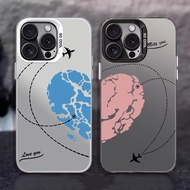 Couple Heart Airplane Route Print Phone case For Vivo Y04 Y39 Y29 Y29S Y19S Y38 Y03 Y18 Y12 Y15 Y17 