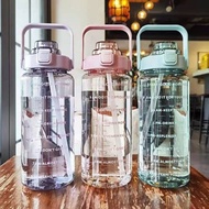 2000ml Reminder Water Bottle Tumbler with straw scale big bottle 2Liter 2litre gym bottle sport BPA Free*ReadyStock