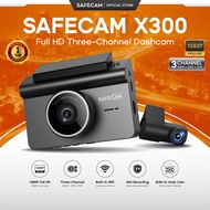 SAFECAM X300 WIFI 3-Channel Dashcam 1080P Front + 720P Inner + 720P Rear Dashcam WIFI Control 24-H