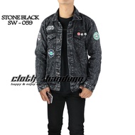 Cool patch jeans jacket Men's jeans jacket denim jacket Men's jacket Patch jeans jacket Cloth Bandun