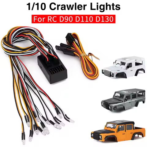 High Quality RC Car RC Lights 12 LED Flash Lights Kit for 1/10 RC Crawler Accessories D90 D110 D130 