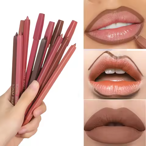 Matte Lip Liner Shaped Lips Full Lip Depict Lip Shape Waterproof Longlasting No Snob-Dye Brown Lipst