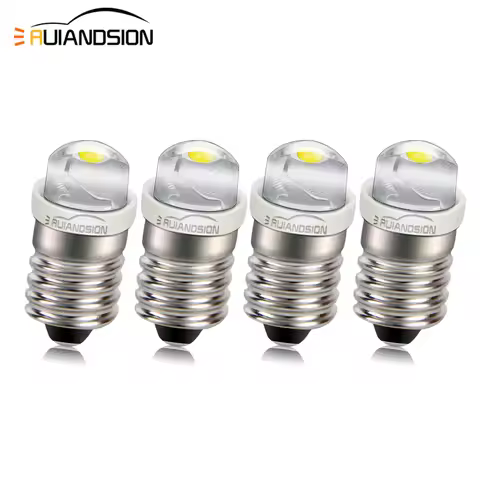 4 pcs E10 COB Upgrade LED Bulb 3 6 Cell C D Model 3V 4.5V 6V 12V 3-18V 5-24V Replace Flashlight Torc