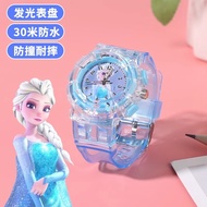 Đồng Hồ Trẻ Em Elsa Princess Đồ Chơi Sáng Đèn Đồ Chơi Trẻ Em Đồ Dùng Mẫu Giáo Đèn LED Đồ Chơi Thời T