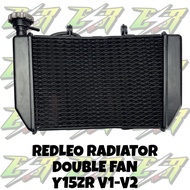 RED LEO RADIATOR DOUBLE FAN YAMAHA Y15ZR V1 V2 & Y16ZR ESR MOTOR...WATER PUMP RACING RED LEO Y15 & L