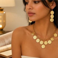 Gypsy Dance Jewelry: Barang Kemas Tarian Gypsy: Rantai Loket Emas & Anting-Anting Sepasang