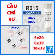 [Combo] Ceramic Fuse 250V 5x20mm 6x30mm , 380V 500V 10x38mm R015 RT14 RT18 RT19 / Fuse Core 1A 5A 10