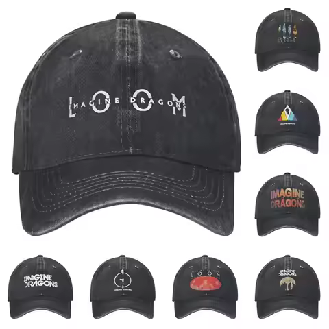 Vintage Imagine Dragons Loom Album Baseball Caps for Men Women Distressed Denim Snapback Hat Band Mu