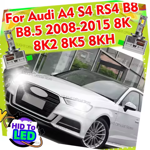 2Pcs LED Headlight D3S D3R D3 HID 1:1 Size For Audi A4 S4 RS4 B8 B8.5 2008-2015 8K 8K2 8K5 8KH 2007-