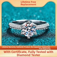 KAFANDENG | Moissanite Diamond 1ct Sterling Silver Ring