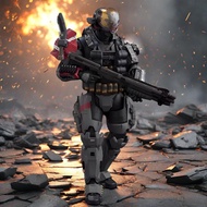 สัตว์เลี้ยง Halo 5 Grenade Artillery Sergeant Long Reach Star Farthest Planet Spartans B312 Noble Te