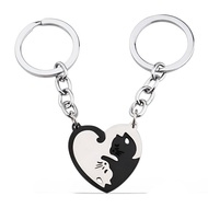 Couple Gift Keychains,2PCs Cute Cat Matching Gift for Valentine's, Christmas, Anniversary, Birthday,