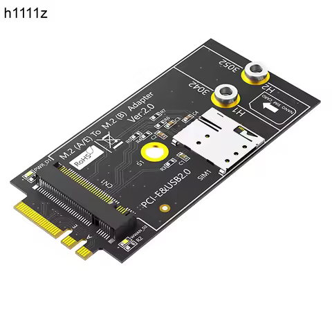 M.2 Key B to M.2 Key A+E Adapter with NANO SIM Card Slot for 3G/4G/5G Module Support 3042/3052 Type 