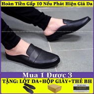 Giày sục nam da bò thiết kế độc quyền HQC SHOES bảo hành 1 năm HQ001