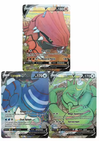 3Pcs/set Pokemon Diy Groudon Self-Control Collect Signature Trading Flash Card Anime Gift Refraction