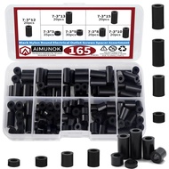 165Pcs Nylon Round Spacer Standoff Screw Nut Assortment Kit, Nylon PA66 Plastic Standoff OD 7mm and 