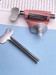1入組不鏽鋼牙膏擠壓器和染髮劑分配器,鑰匙形狀,半圓形金屬管扭緊機