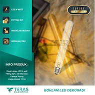 Lampu bulb filament T30 edison bohlam dekorasi 4 watt fitting E27