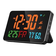 Digital Clock Alarm Clock WiFi Clock Extra Large Letters Temperature &amp Humidity Calendar Week