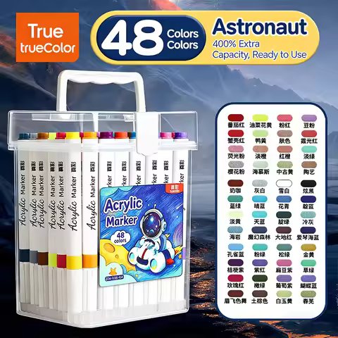 24 Colors Acrylic Paint Markers Set No Shake No Press Design Opaque Ink With Layering Ability For Ar