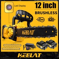 KEELAT 12/6 in Brushless Motor Chainsaw Battery Cordless Electric Chain saw Pruning Saw Mini Tree Cu