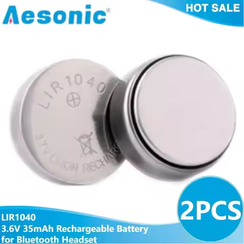2pcs/lot LIR1040 LIR 1040 3.6V 35mAh Lithium Li-ion Rechargeable Battery Button Coin Cell for TWS Wi