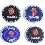 68mm 2 3 Pins SAAB Car Front Hood Bonnet Logo Rear Trunk Bumper Badge For SAAB 9 3 9 5 9-3 9-5 SAAB Emblem Sticker Accessories